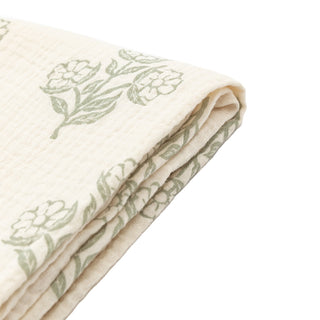 Hepple Gauze Floral Throw Sage