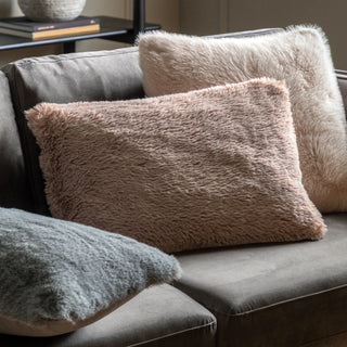 Juniper Faux Fur Cushion Mauve 400x600mm - KC at HOME