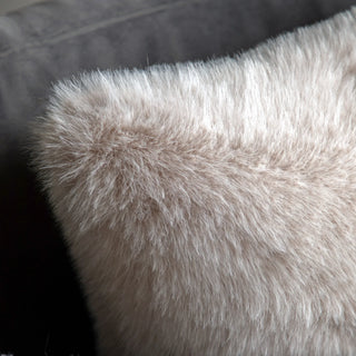 Maple Faux Fur Cushion Oatmeal 400x600mm - KC At Home