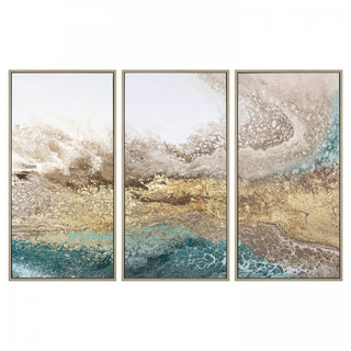 Serene Triptych Framed Canvas