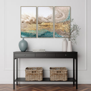 Serene Triptych Framed Canvas