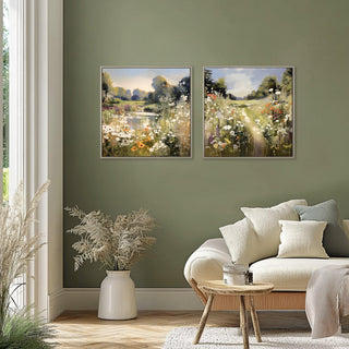 Wildflower Reflections Framed Canvas