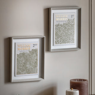 William Morris Stamp Green Framed Art Set of 2