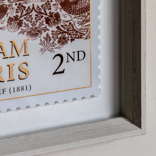 William Morris Stamp Red Framed Art Set of 2