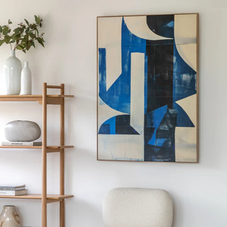 Cobalt Abstract Framed Canvas - KC at HOME