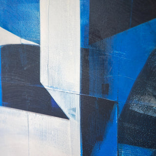 Cobalt Abstract Framed Canvas - KC at HOME
