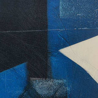 Cobalt Abstract Framed Canvas - KC at HOME
