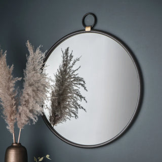Bayswater Black Round Mirror II - KC at HOME