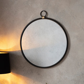 Bayswater Black Round Mirror II - KC at HOME
