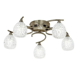 Boyer 5 Ceiling Light Antique Brass - KC At Home